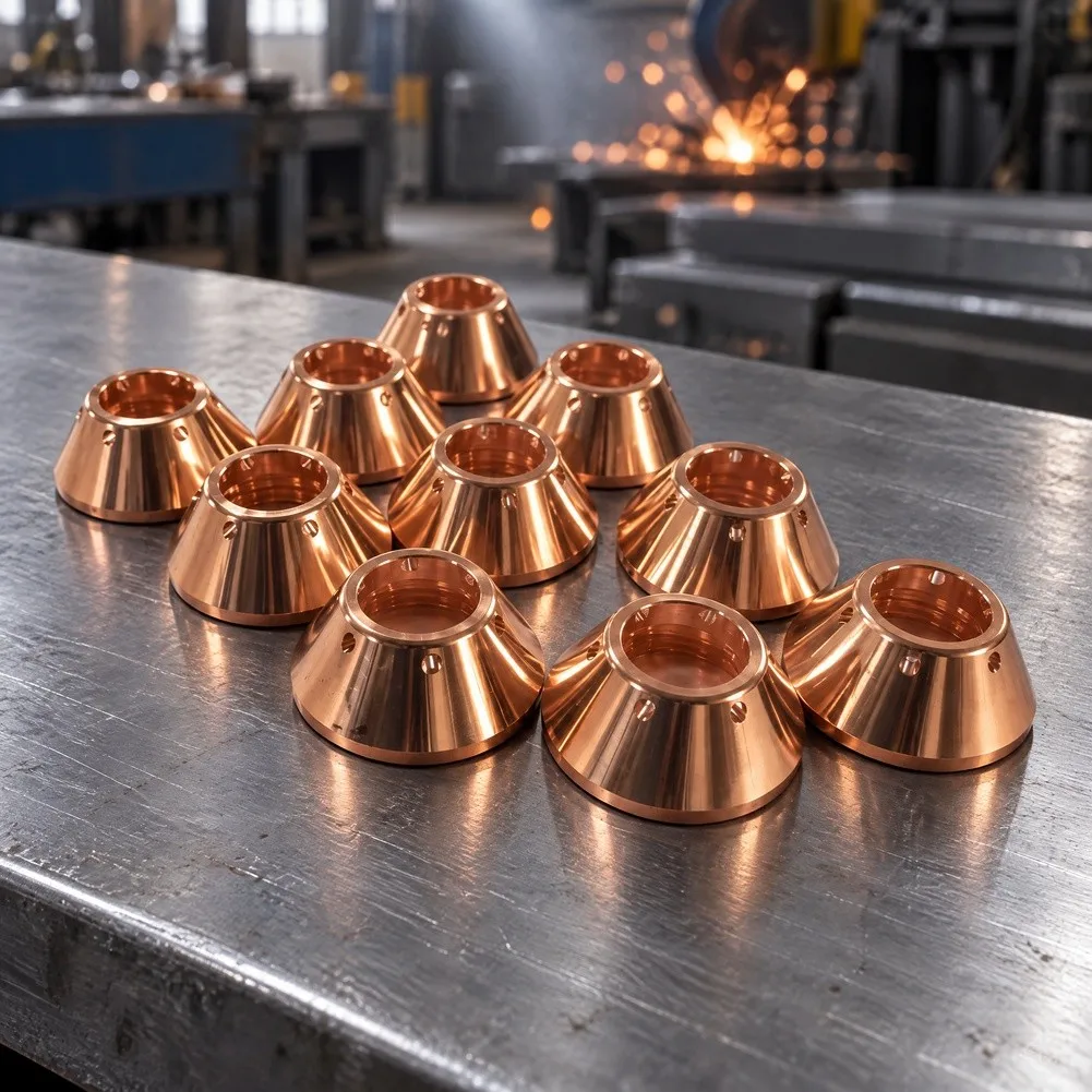 10Pcs 420152 Copper Shield Cup Nozzle For-Powermax 125-Plasma Cutting-Torch Consumable Replacement Parts For Welding Accessories