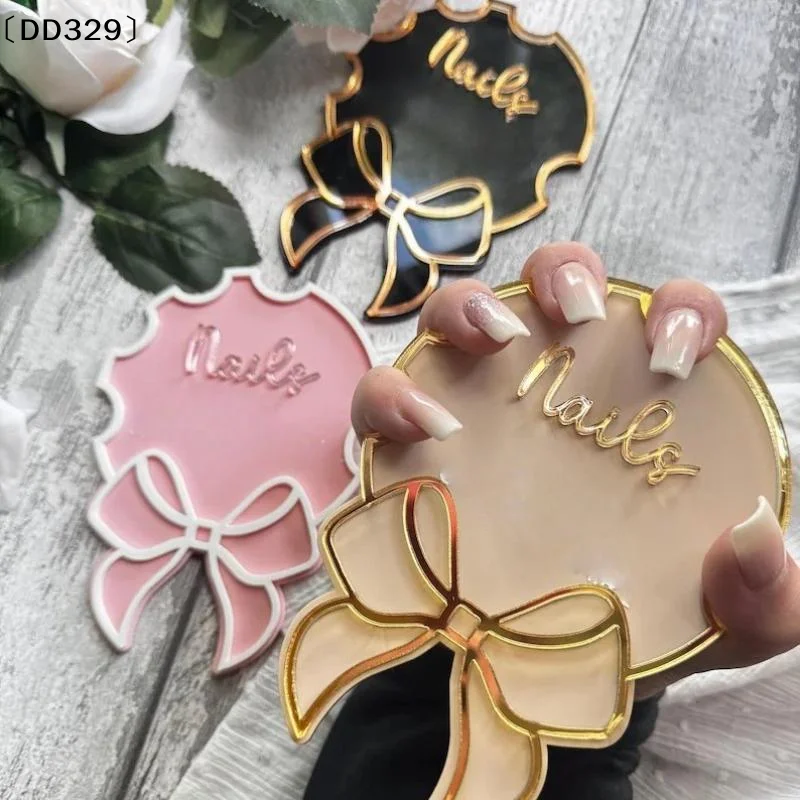 Acrylic Bowknot Nail Photo Palette Nail Photo Props Text Nail Art Makeup Palettes Nail Tech For Salon Nail Display Tool〔DD329〕