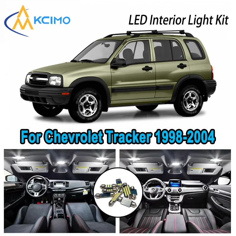 

High-Quality LED Interior Kit for Chevrolet Tracker 1998-2004 2000 2001 2002 Premium Error-Free Dome Map Trunk Automotive Lamps