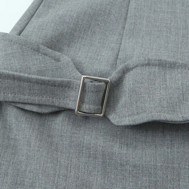 2025 تأثير التخسيس ربيع جديد وصول فستان نسائي مع حافر الحصان مشبك الخصر Cinching طول الركبة رقبة مستديرة كم قصير #6