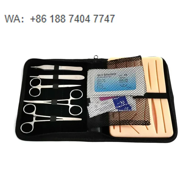 Suture Practice Kit Complete Set for Medical Students with Blue Tool Kit, Suture Training Silicone Pad Kit