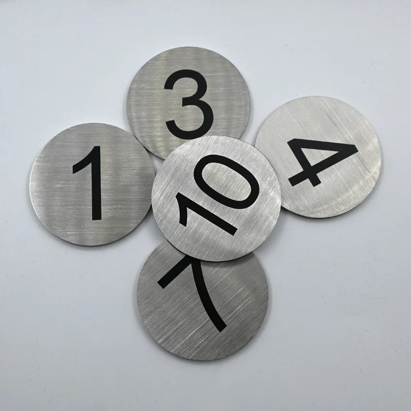 3/4/5 cm Round Stainless Steel House Number Self adhesive Numbers Address Sign #1-40 Letters Mailbox Number Digital Metal Tag