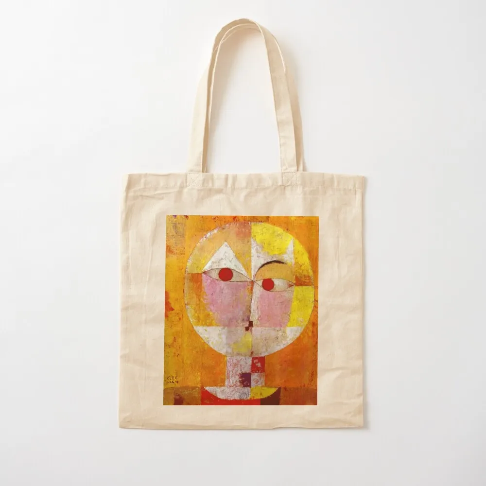 

Senecio Abstract Portrait of a Man by Paul Klee Tote Bag bags luxury women shopper bags bag for beach Handbags Canvas Tote Bag