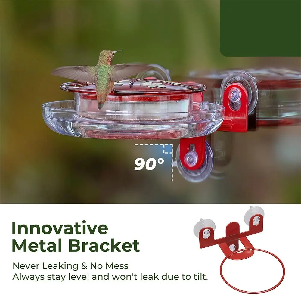 Bird Accessories Window Hummingbird Feeder Suction Cup Easy to Clean Humming Bird Feeder Bird Food Dispenser with Ant Moat