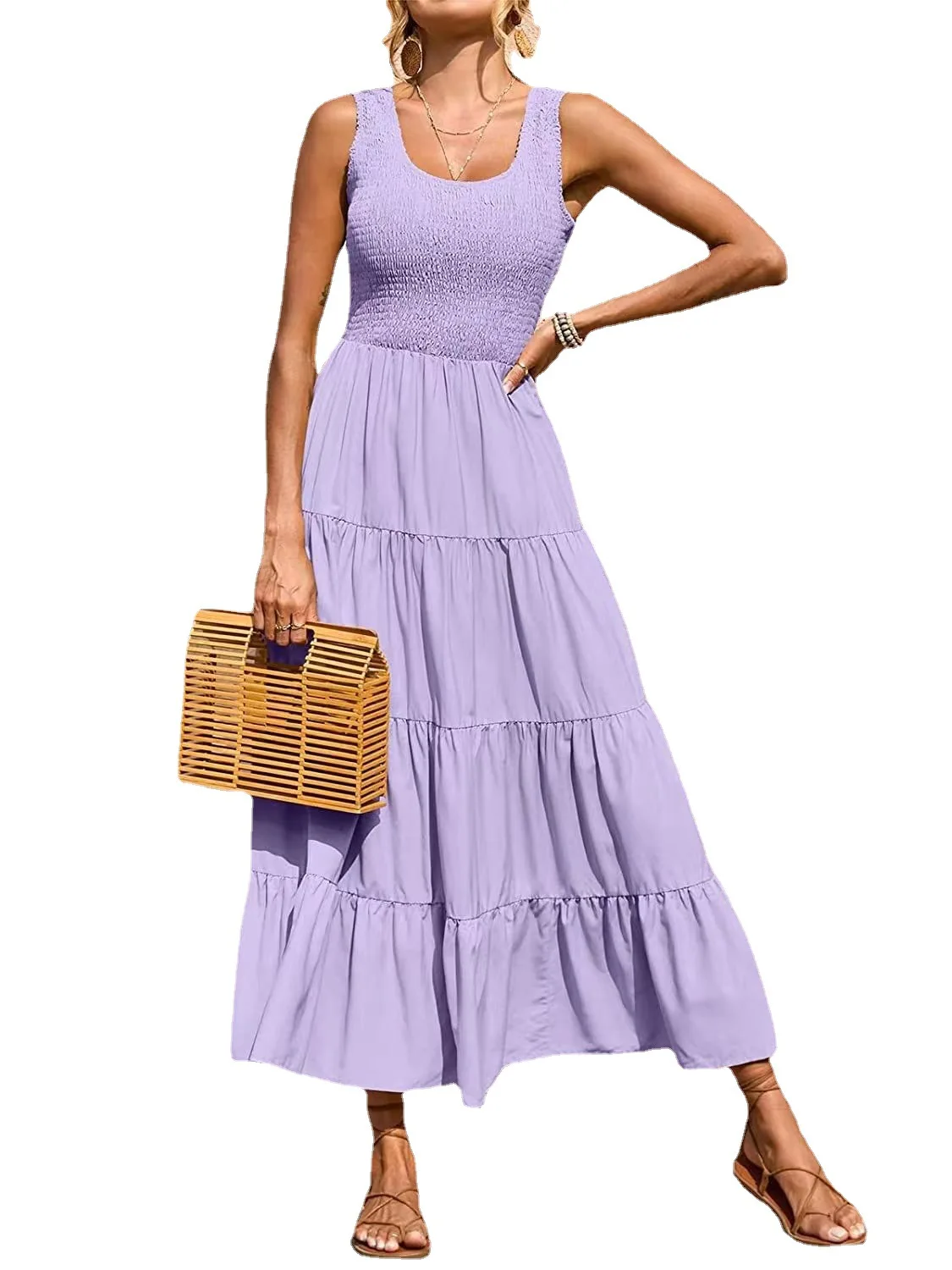 Summer Maxi Dress Women Elegant Long Party Dress Ladies Fashion A Line Ruched Dress For Women Sundress 2023 New