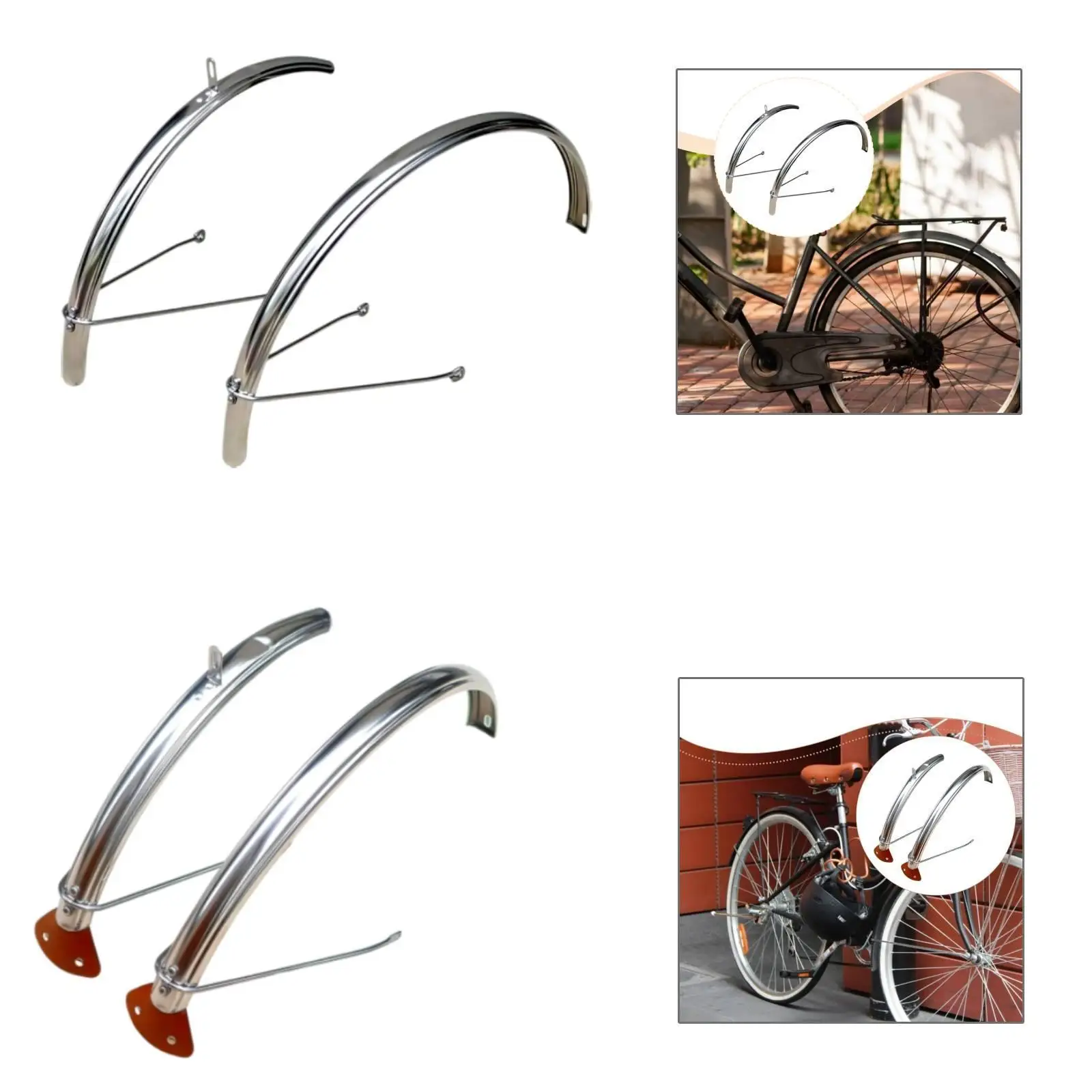 

Secure Stainless Steel Bike Mudguard Replacement Cover for Folding Bicycle 20 Inch Tire Electric Bike Outdoor Splash Protection