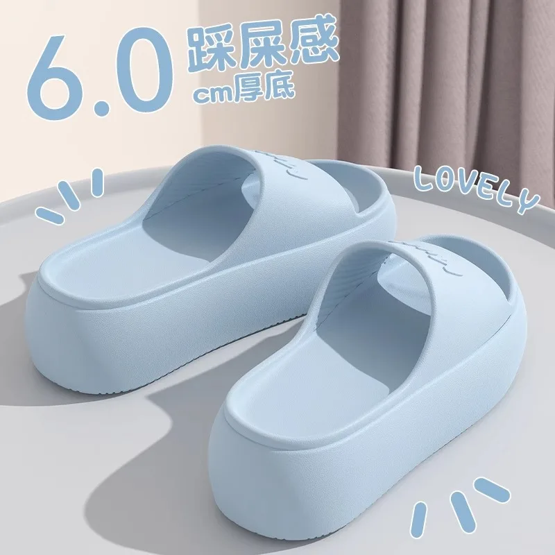Summer beach platform Eva material slippers women thick outer wear indoor fashion versatile lightweight non-slip bathroom shoes