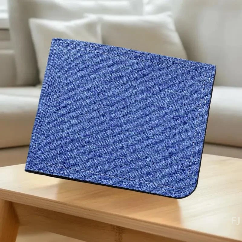 Cartera de lona ultrafina para hombre, monedero minimalista y tarjetero