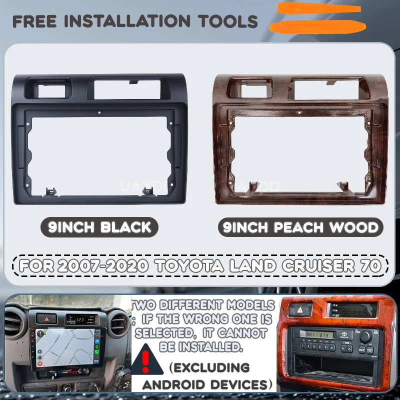Für 2007-2020 Toyota Land Cruiser 70 9-Zoll Auto-DVD MP5 Radio Android Rahmen Videoplayer Armaturenbrett Multimedia 2 Din Canbus Box CD