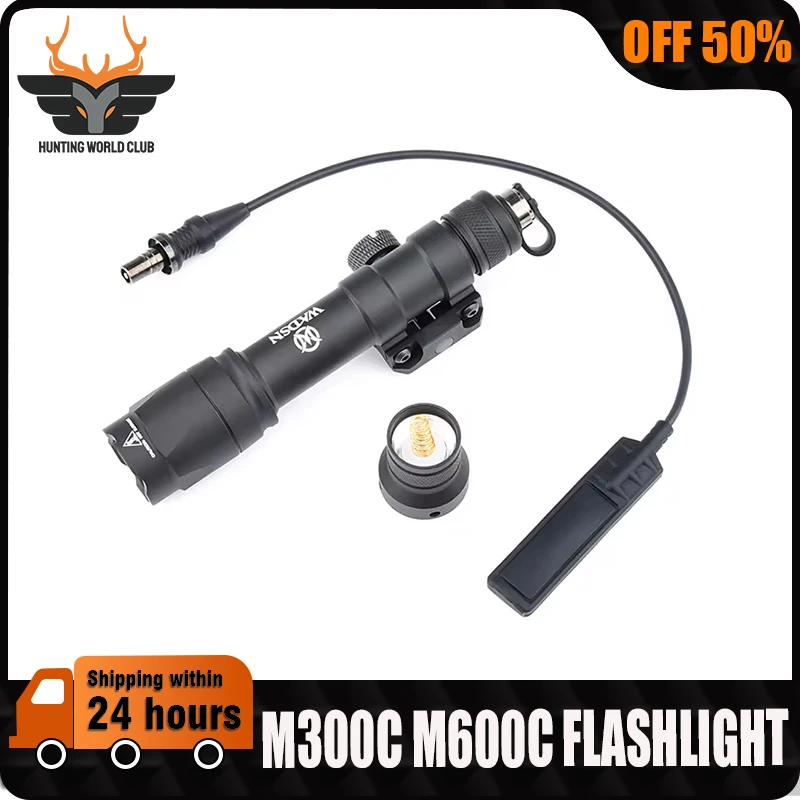 

Tactical M300C M600C Constant Switch Metal Flashlight 510/600 Lumen Hunting Airsoft Scout Light Suitable For 20MM Picatinny Rail