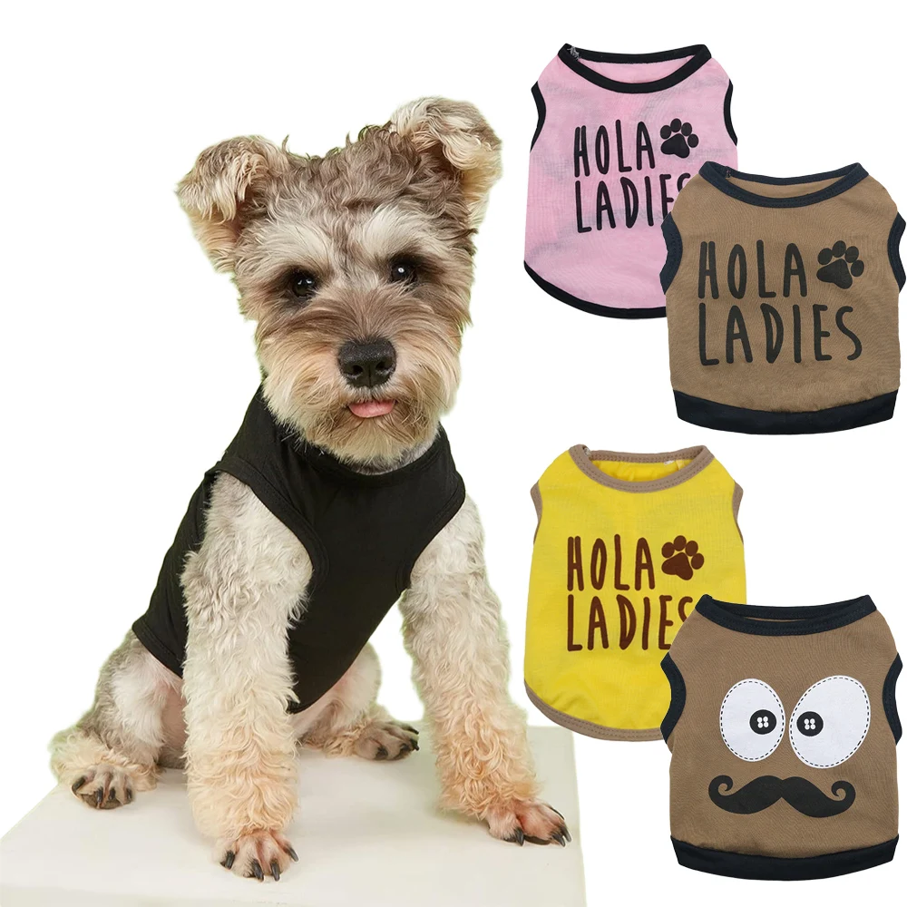 

Dog Shirts Pet Printed Clothes with Funny Letters Summer Pet T Shirts Cool Puppy Breathable Dog Outfit Soft Sweatshirt Cats