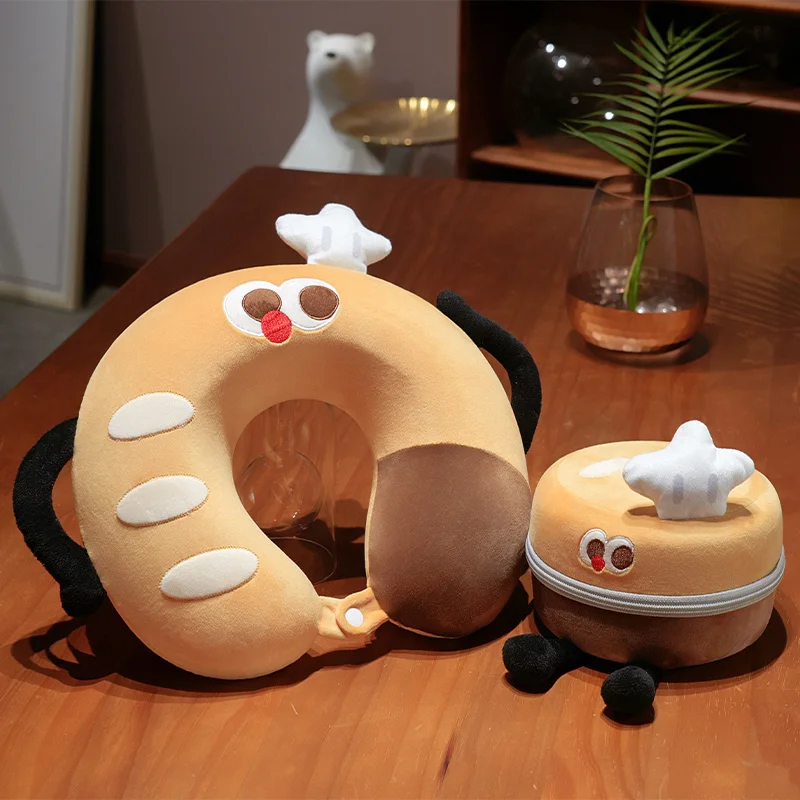 

U-Shaped Pillow With Box Plush Sleep Neck Protection Pillow Office Cushion Cute Lovely Travel Pillows For Children/Adults