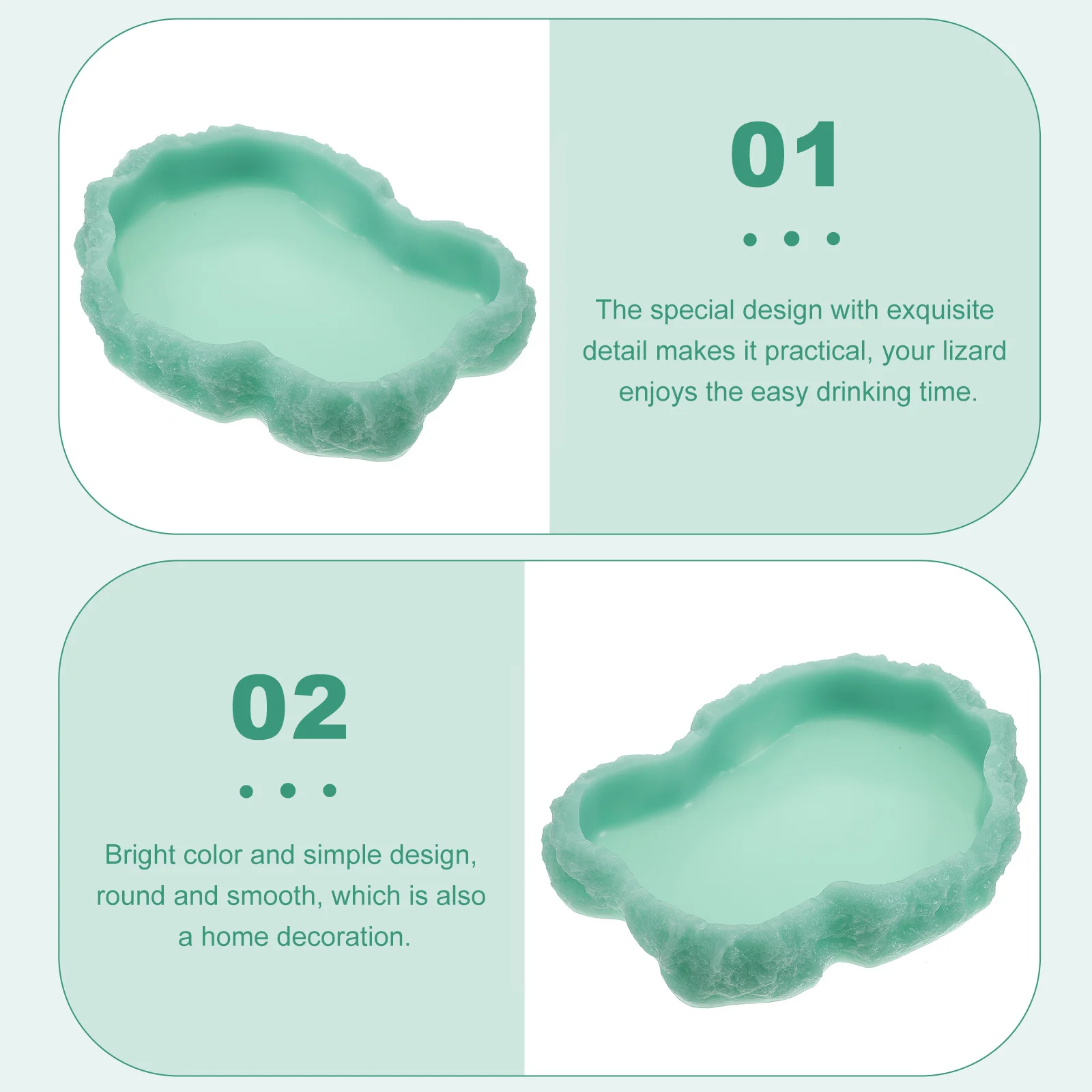 

Glowing Reptile Feeding Bowl Resin Food Water Dish For Lizard Turtle Pet Supplies Reptile Feeder Accessory