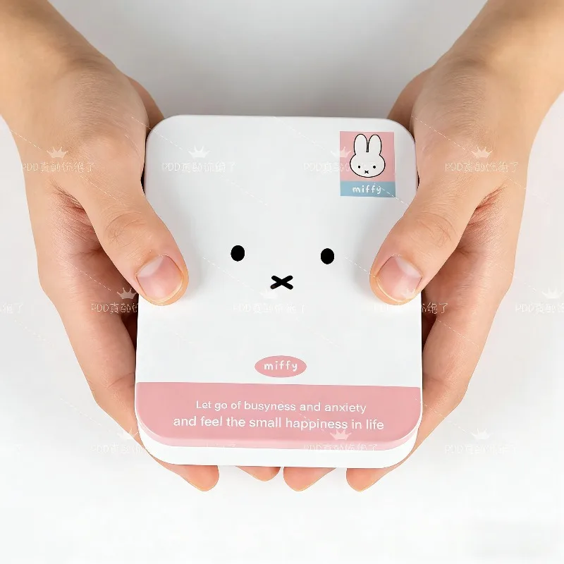 

Hot Cartoon Miffy Series Turn-over Iron Box Creativity Exquisite Print Desktop Sticker Card Storage Box Boys and Girls Gift