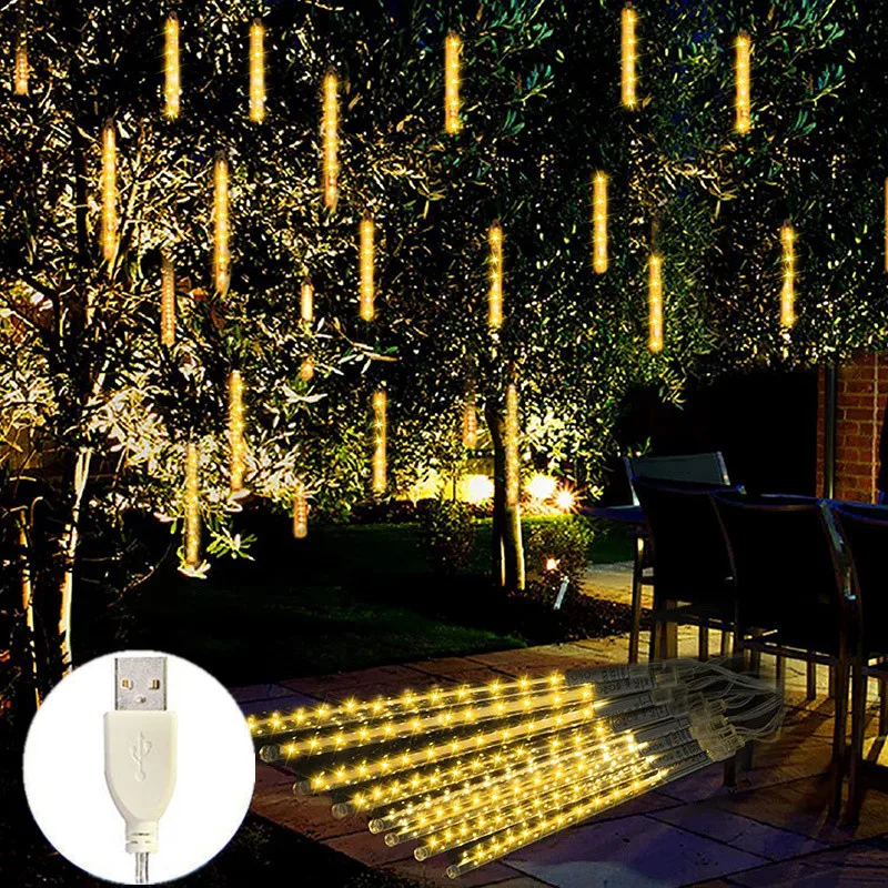 

Рождественские каникулы 30/50 см USB светодиодный метеоритный дождь дождевые огни сказочный гирляндный светильник для декора вечеринки садовый светильник свадебные украшения