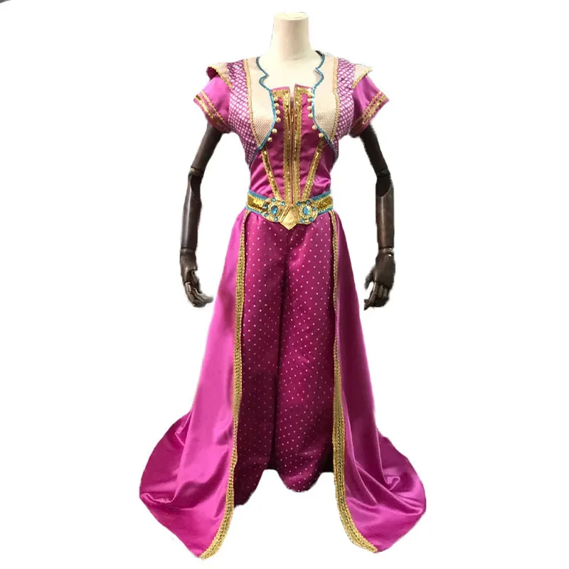Jasmine Cosplay Costume Halloween Cosplay Movie Princess Outfit Rose Red Suit Fancy Top Pants