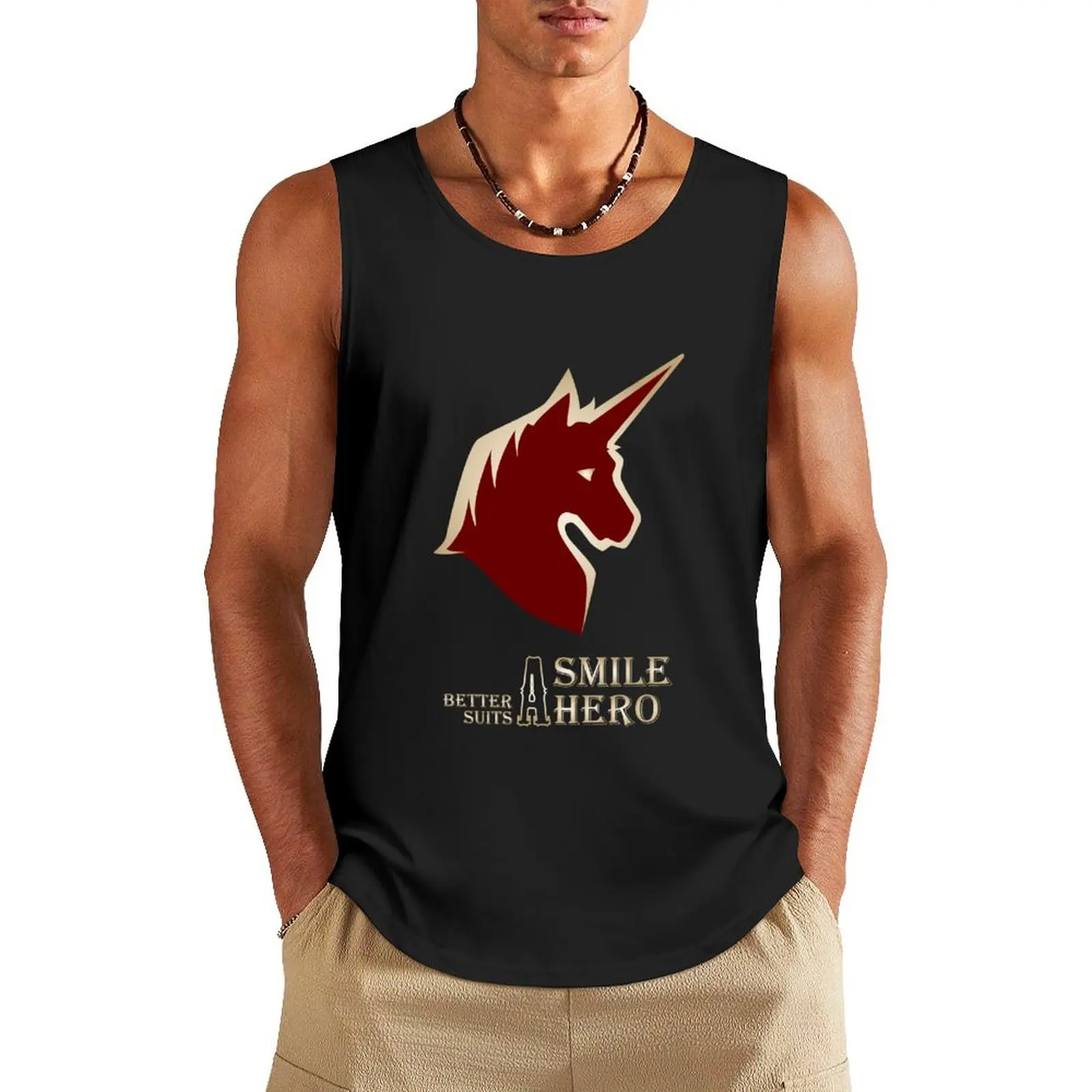 A Smile Better Suits A Hero Tank Top bodybuilding t shirt Sports shirt man