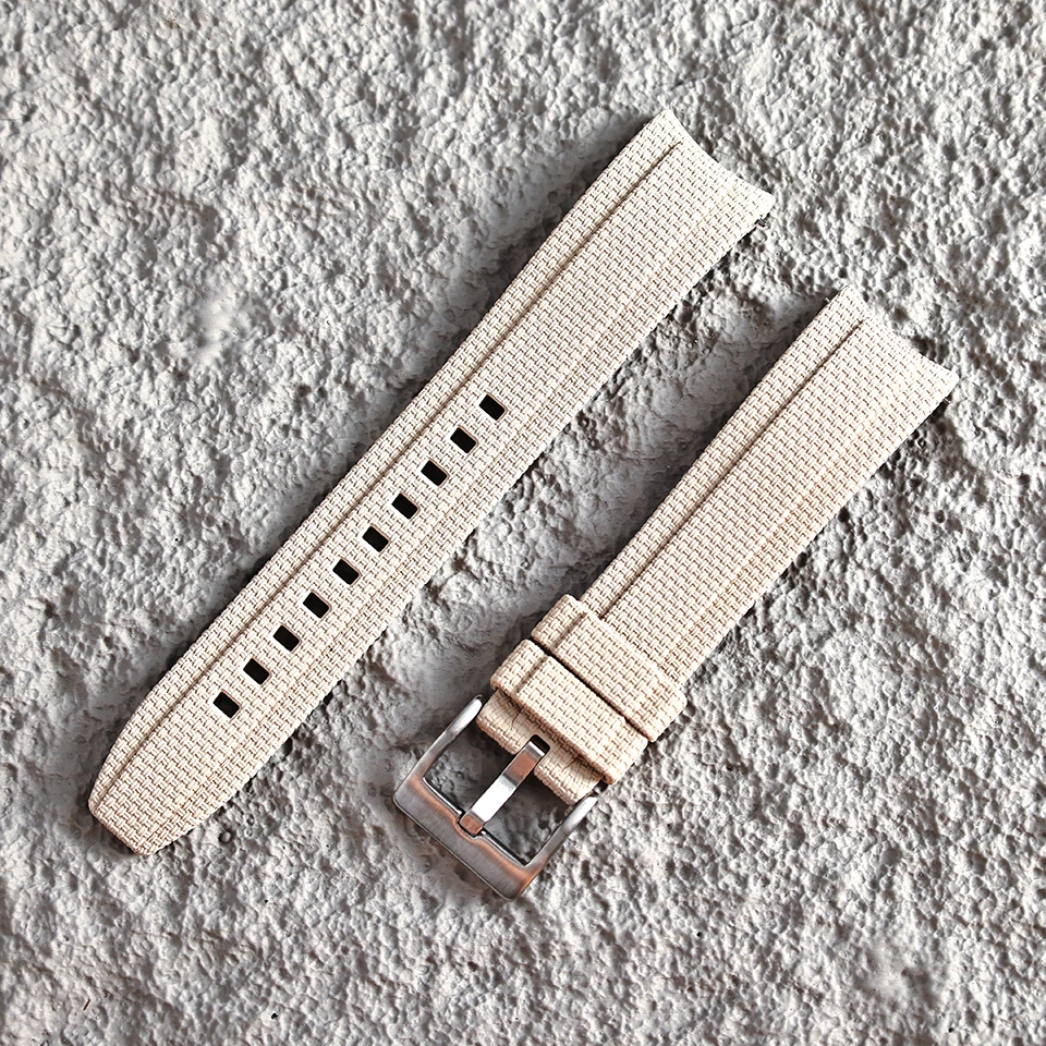 Neues Design, gebogenes Ende, Gummi-Uhrenarmband, 20mm 21mm 22mm, FKM-Uhrenarmband, Sport-Armband für Herren, für Rolex, Seiko, Omega, Tissot – Detail 13