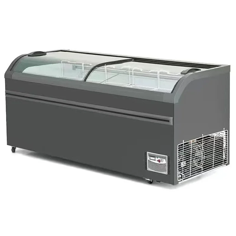 Refrigerated Display Cases, Fresh-Keeping Cabinets, Commercial Double-Door Freezer Combinations, Supermarket Transpa(Customized)