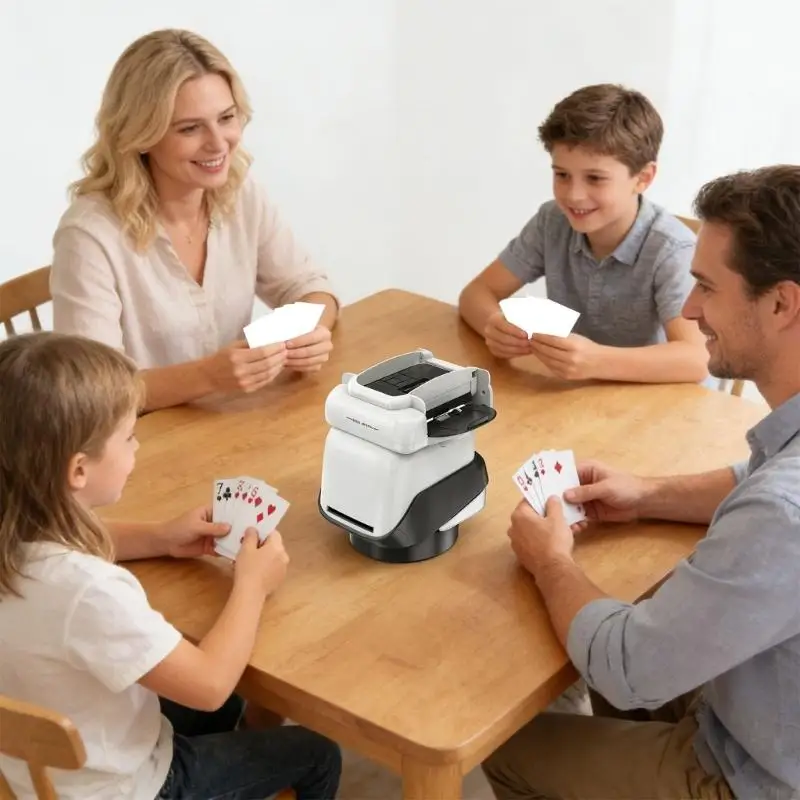 

U2JB Multiple Scene Automatic Card Shufflers for 4 Decks 360 Rotation Features Built in Battery and Durability Design