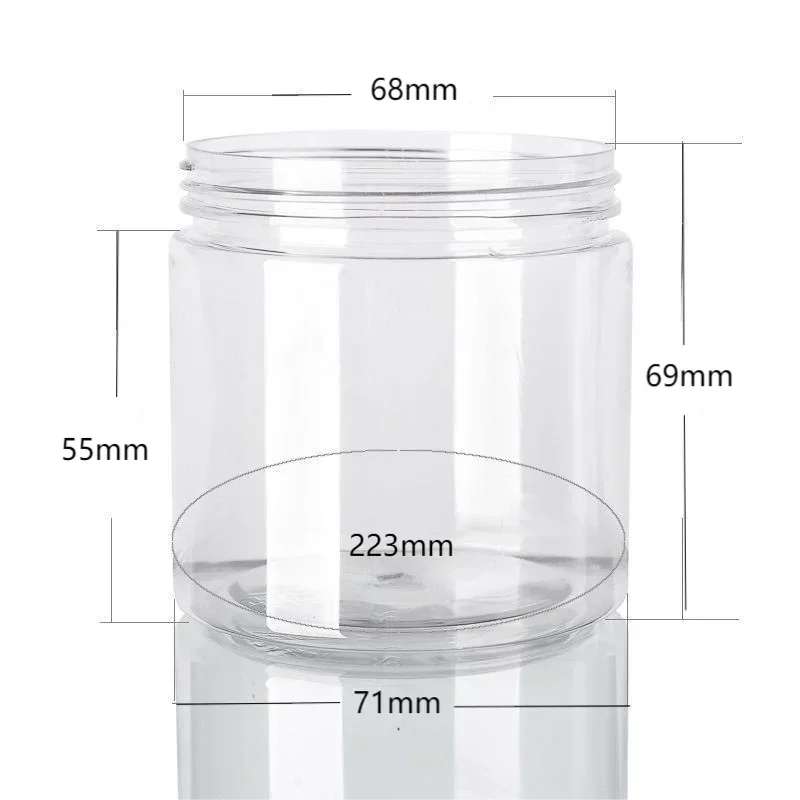 20 stks 200 ml Lege Plastic Potten PET Clear Jar Cosmetische Gezichtscrème Container Moer Snoep Graan Opslag Pot Thuis keuken Benodigdheden