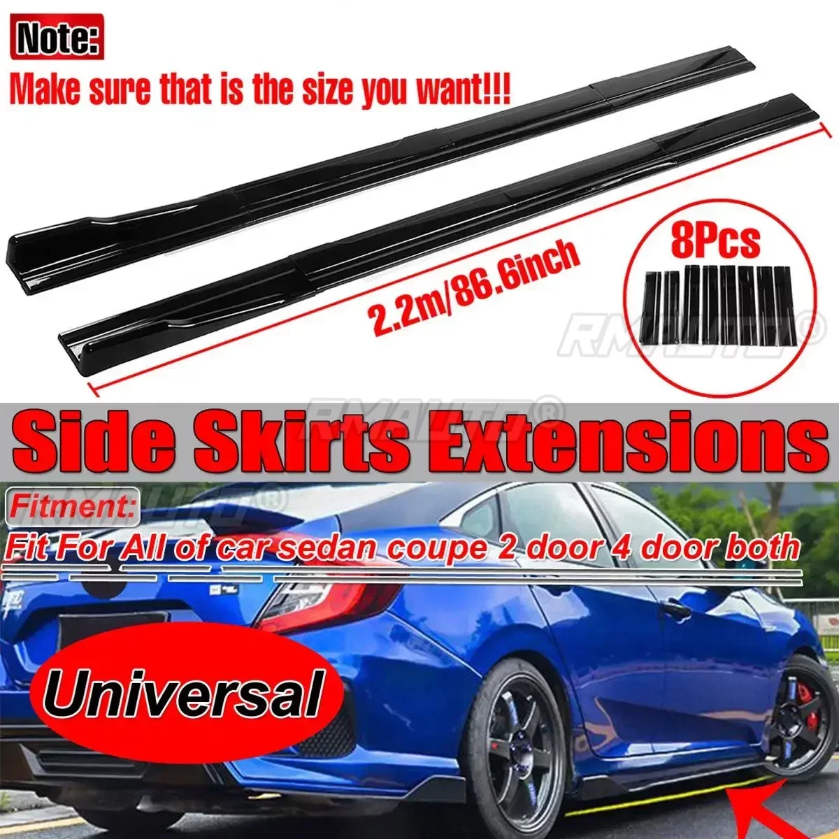 

2.2m Side Skirts Extension Rocker Splitters Diffuser Winglet Wings For SEAT LEON FR 5F MK1 MK3 MK3.5 MK5 For SEAT For Ibiza