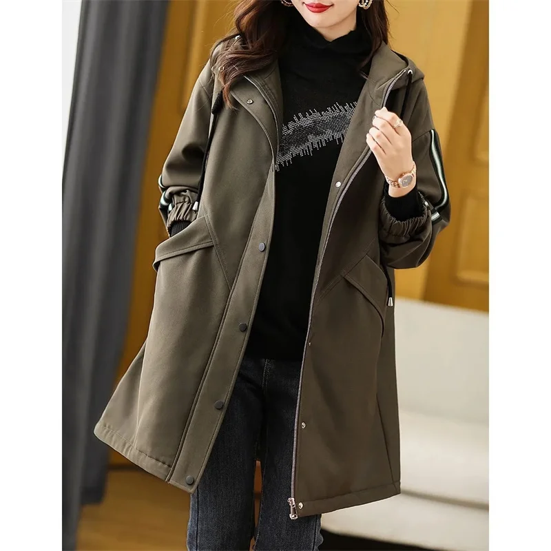 2024 Female Hooded Large Size 4XL Puffer Coat Women Long Sleeves Down Cotton Jacket Winter Ladies Work Clothes Parkas Outwear