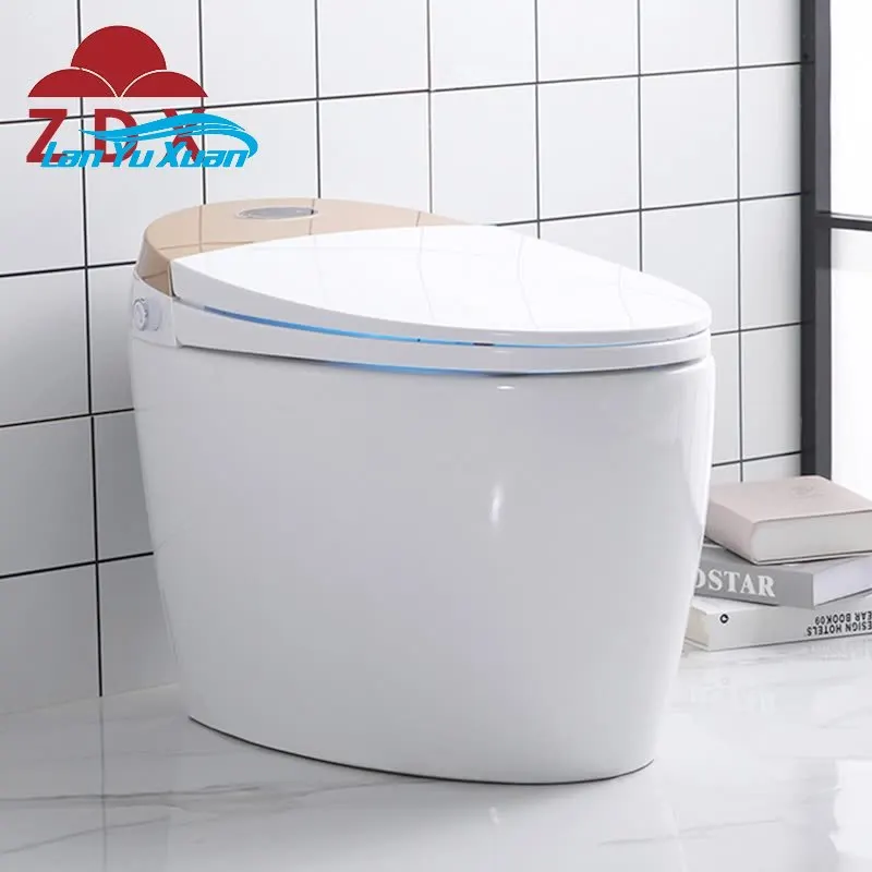 New product high quality smart gold integrated toilet with lid