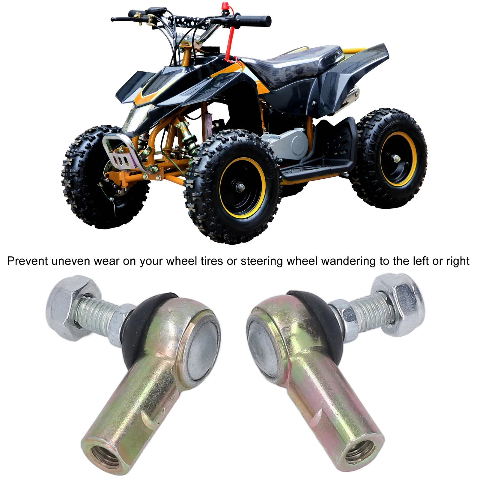 2pcs Tie Rod End M10 10mm Sway Bar Ball Joint Kit Fit For 50 70 90 110 125 ATV Scooter Karting Motocross