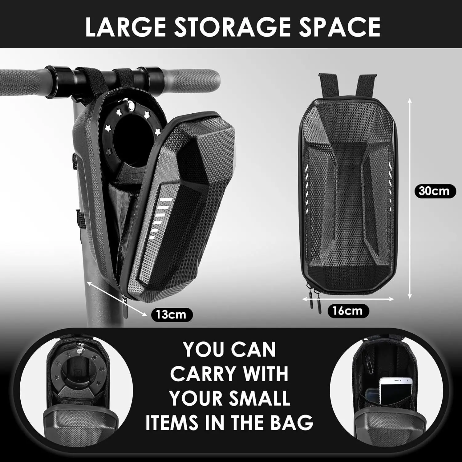 E-Scooter Security Locks Chain Link Handcuff Lock 93cm Lang E Scooter Lock with Combination Code w/ 3L Waterproof Bag Black
