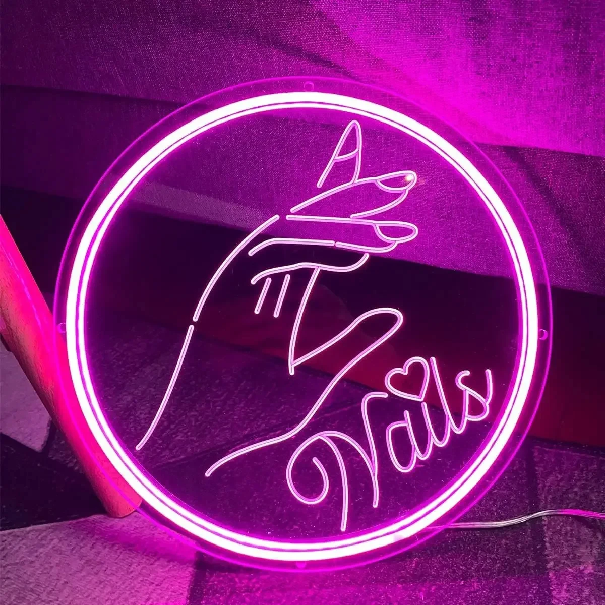 Nails Neon Sign LED Circular Carving Neon Light For Nail shop Beauty Shop Decoration Business Signs Room wall Decoration Lights