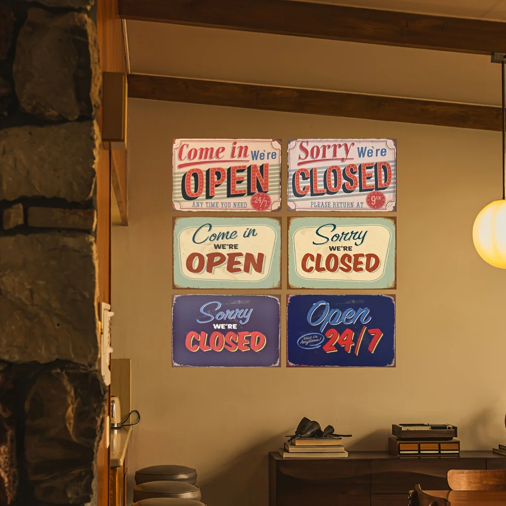 6pcs Vintage Metal Signs Wall Decor- 