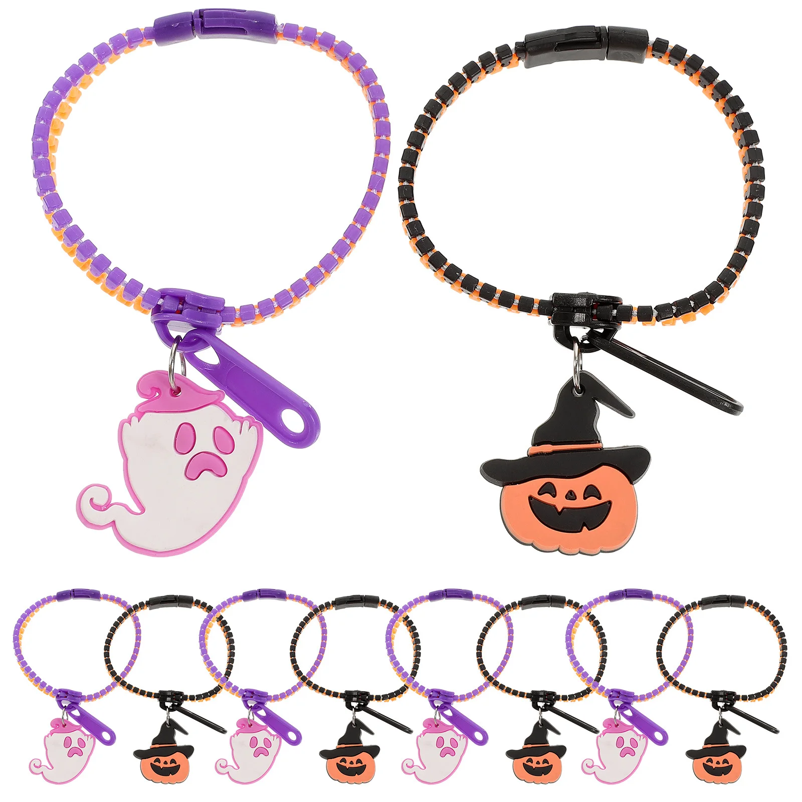 10 قطع هالوين زيبر البلاستيك سوار الإسورة الاطفال الإجهاد الحسي الإغاثة المضادة للقلق حزب صالح سستة سوار