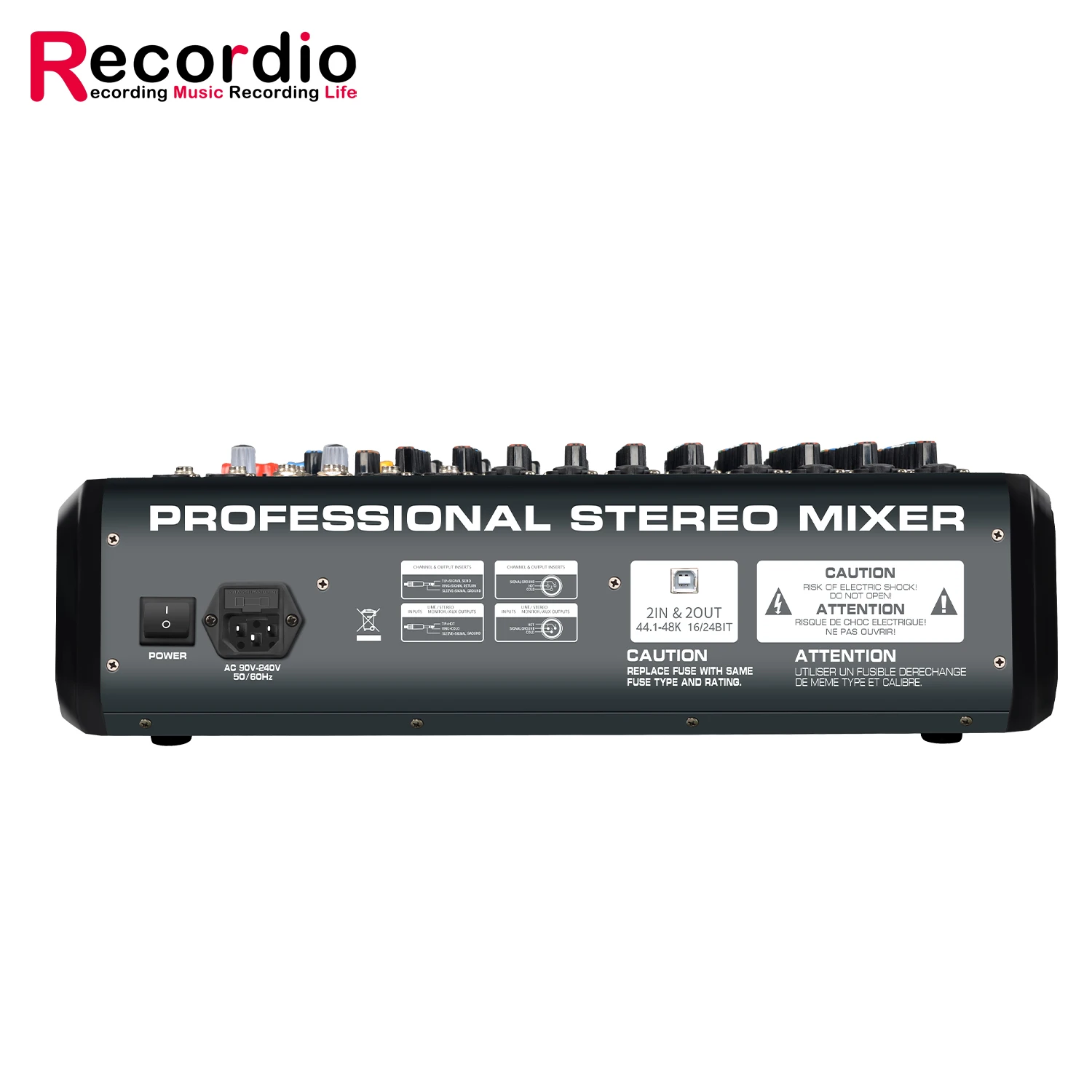 GAX-RWS16 16 Channel Sound Mixer Audio Mixing Console 48V 99DSP Professional USB PC Play Record Podcast Live Broadcast