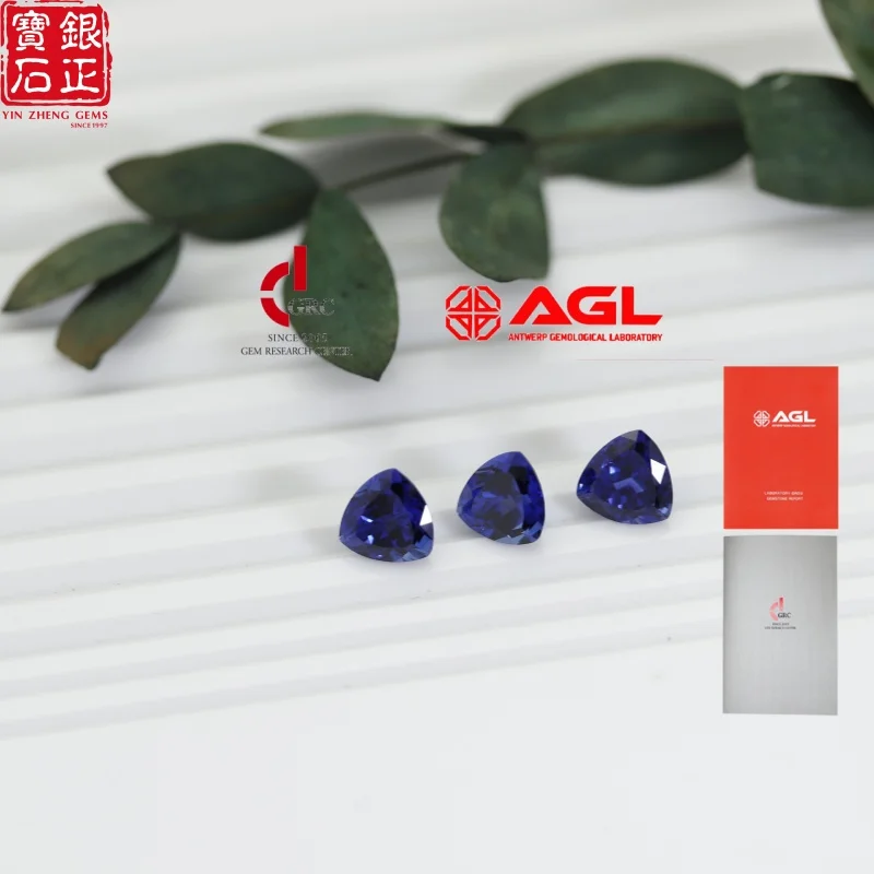 

YinZheng Cultivate Sapphire Czochralski Trillion Lab Grown Royal Blue Loose Gemstone Provide AGL Certificate For Jewelry Making