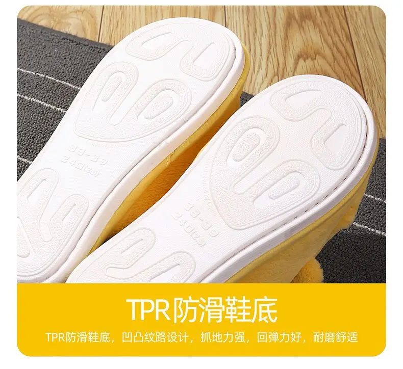 Mignon Winnie l'ourson pantoufles dessin animé Disney hiver coton pantoufles intérieur maison pantoufles antidérapant et chaud fille cadeau