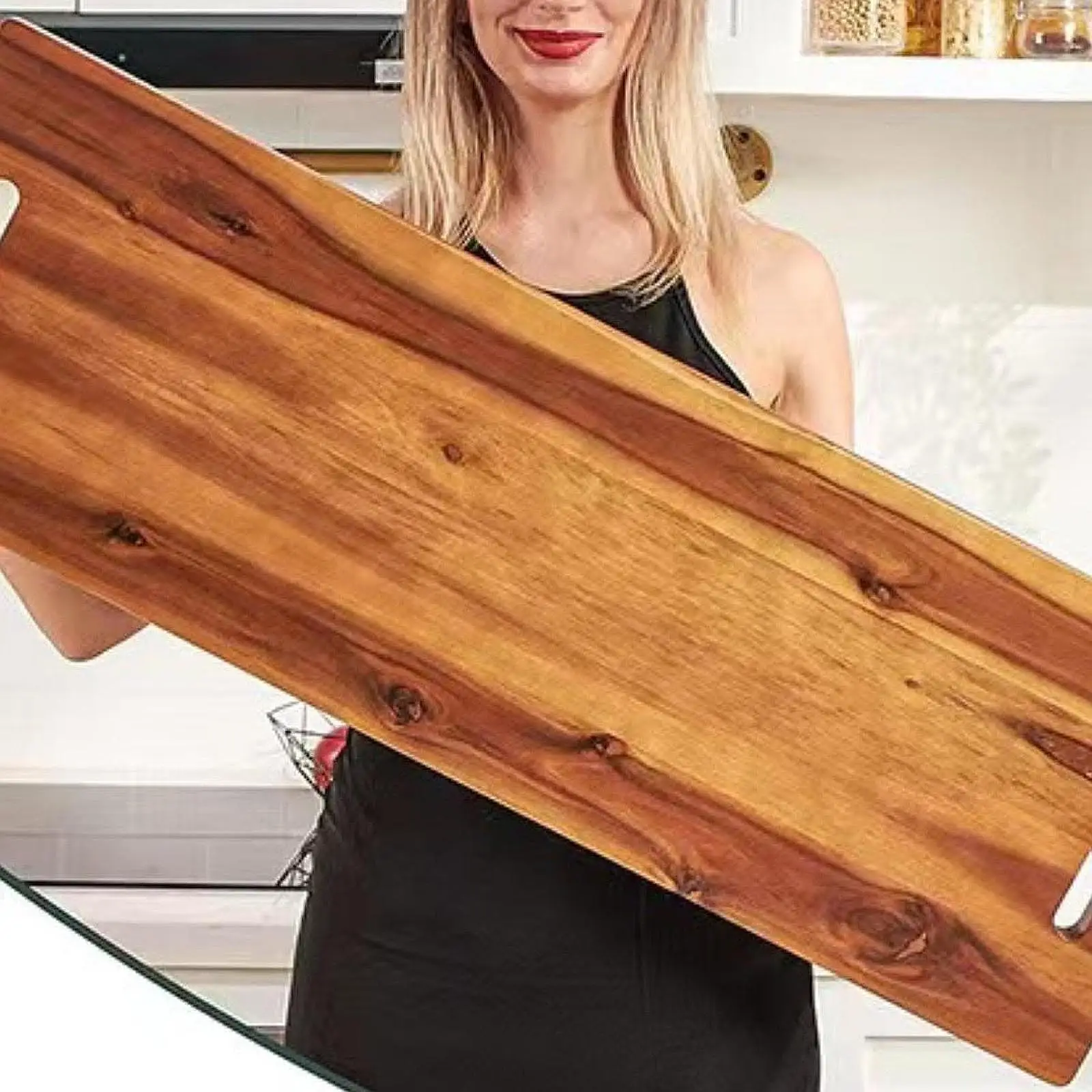 

36inch Large Charcuterie Board Extra Long Serving Tray Wood Food Platter for Dining Room Home Camping Living Room Fruits Display