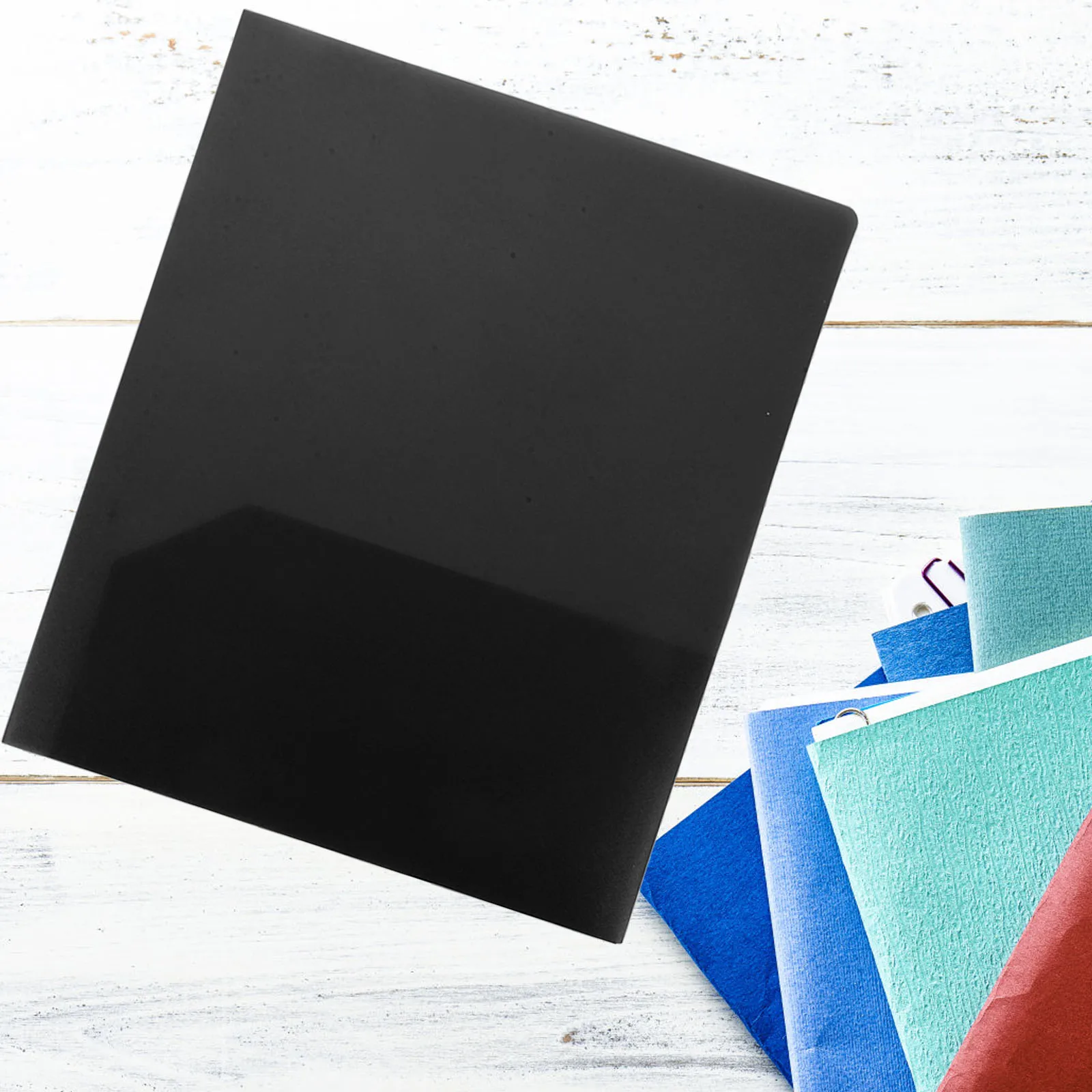 6Pcs A4 Document Folder Plastic Two Pocket Folders for School College Business Presentation Heavy Duty Plastic File Folder