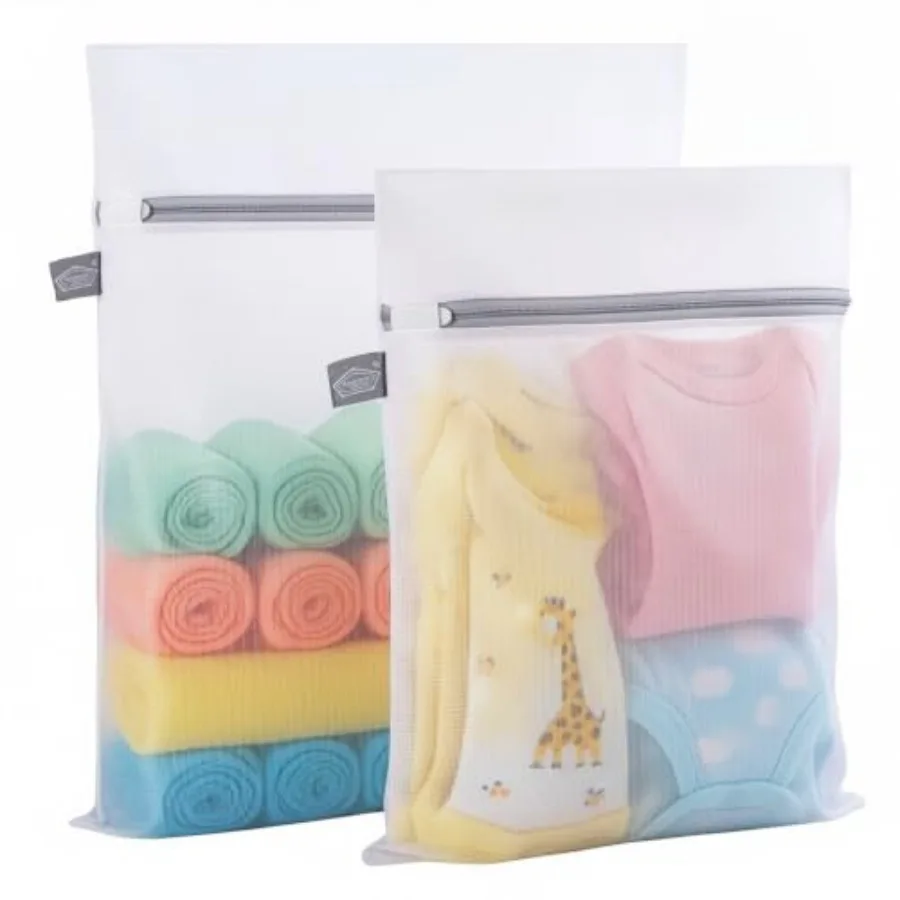 Bolsas de malla para lavar ropa, bolsa de malla para lavandería, bolsa de malla de 1L+1M para lavar zapatos, calcetines, ropa deportiva, ropa de bebé y prendas pequeñas