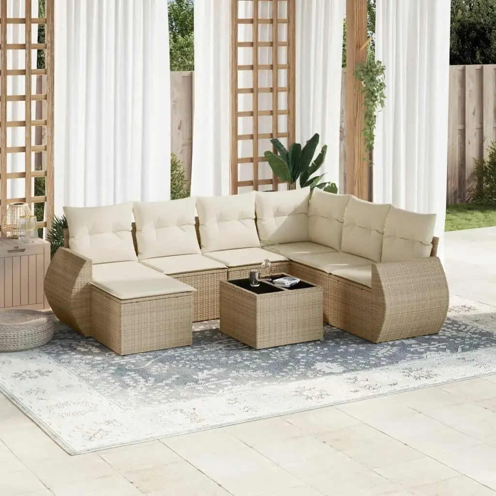 

Beige and Cream White Outdoor Garden Sofa Set Cushioned Furniture for Patio and Balcony Relaxation