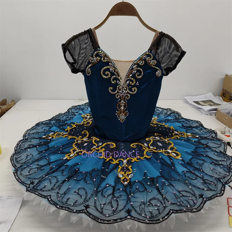 hot selling  high quality Unique Design Kids Girls Children Women Adult Performance Wear navy Ballet Tutu Costumes