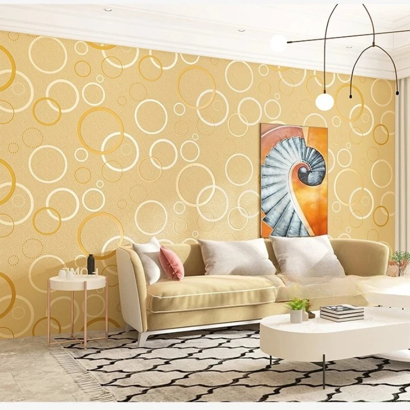 Ins Style Nordic Circle Pattern Bedroom Living Room TV Background Modern Minimalist Wallpaper Non-woven Wallpaper Home Decor