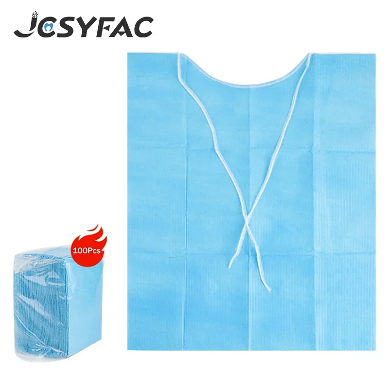 

100 шт. одноразовые стоматологические нагрудники, водонепроницаемая подушечка для чистки татуировок с веревкой, водонепроницаемая ламинированная бумага, инструмент для полости рта