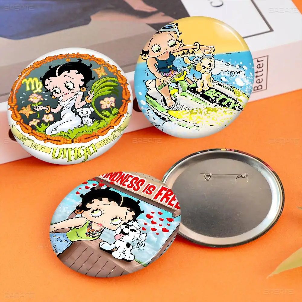 

B-Betty-Cute-Boop Anmie Anime Brooches Cute Cartoon Badge Jacket Jeans Lapel Pin Gift Accessorie