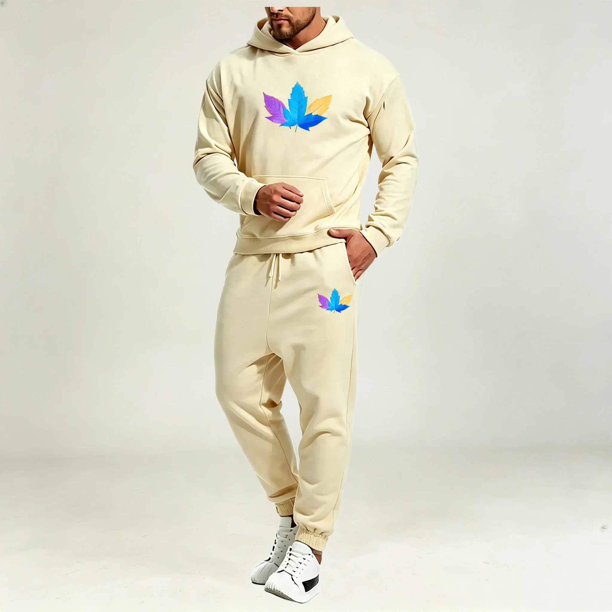 Men's Clothing Pullover Sets 2 Piece Autumn Winter Casual Sports Sweatshirt Hoodies Top + Sweatpant Fashion Warm Male Tracksuits