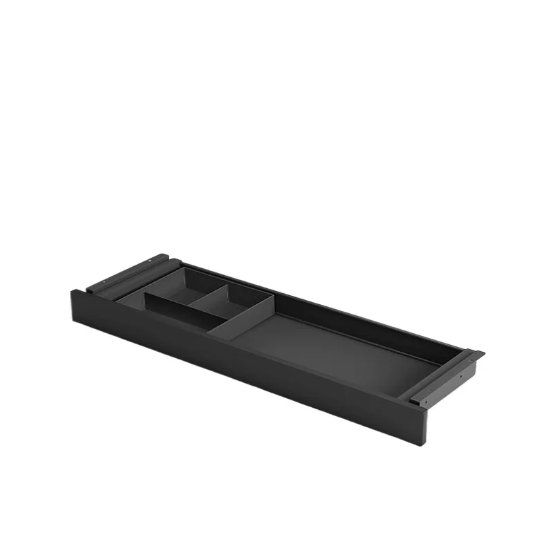 Slim Profile Under Desk Drawer Organizer Office Stationery Storage Silent Pull-out Storage Box for Computer Table Accessories