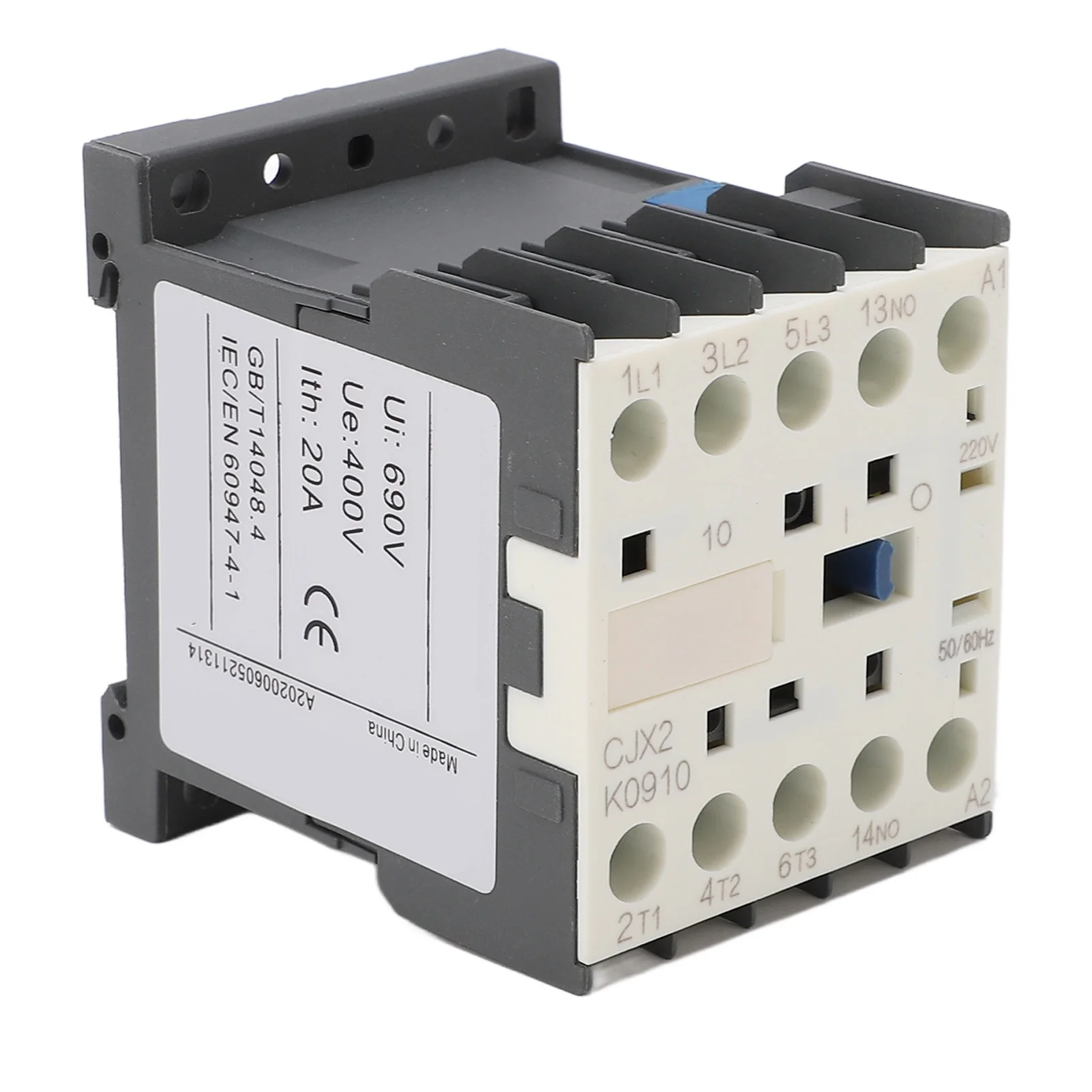 AC Contactor 4 NO 3P Electric Contactor Thickened Silver Point 220V 9A for Power Distribution