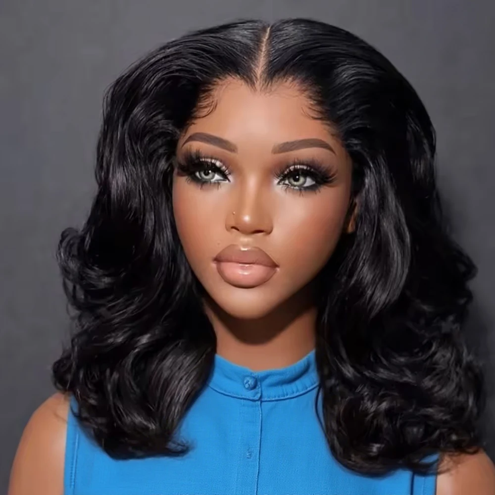 

250% Wear and Go Glueless Wig Human Hair Body Wave Short Bob Wig 13x4 13x6 Transparent Lace Frontal Wig Brazilian Wigs FUll Lace Front HD Loose Wave 16 Inch Wig Bleached Knots