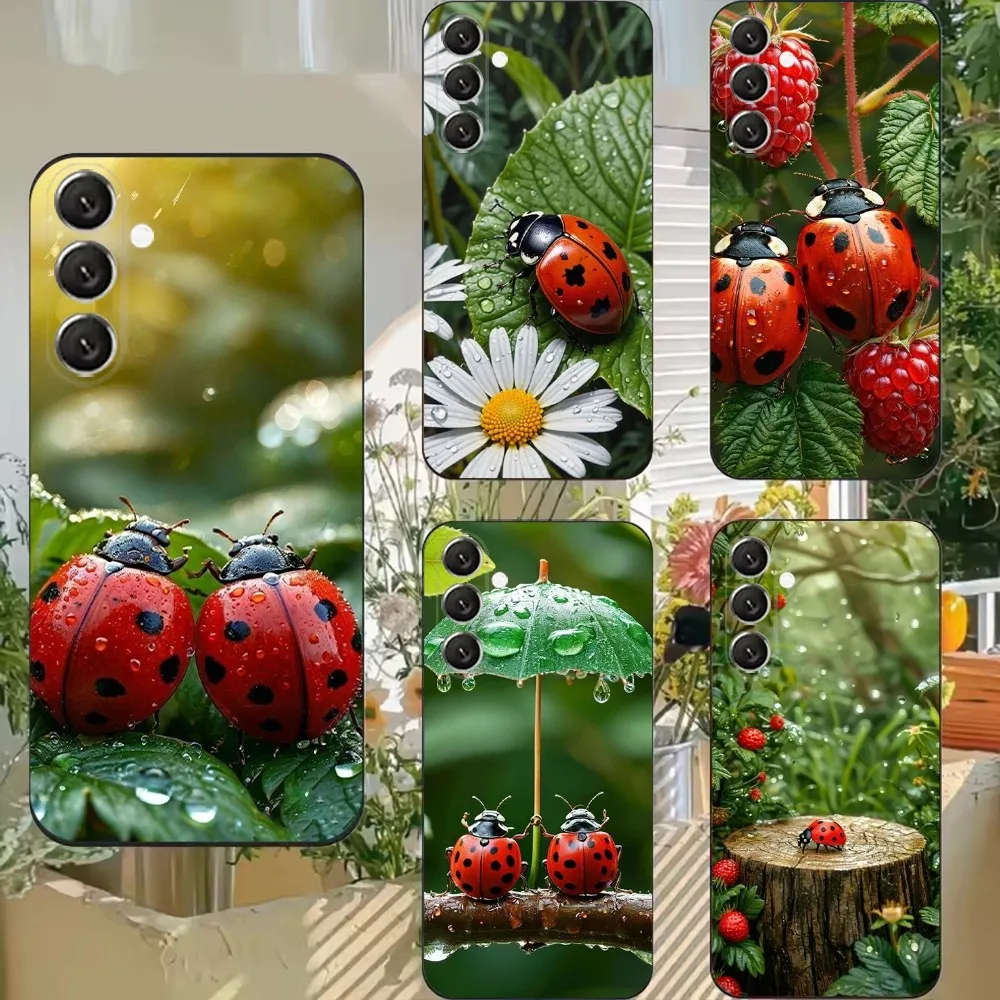 

Insect Beautiful Ladybugs Phone Case For Samsung Galaxy A13,A21s,A22,A31,A32,A52,A53,A71,A80,Soft Black Shell