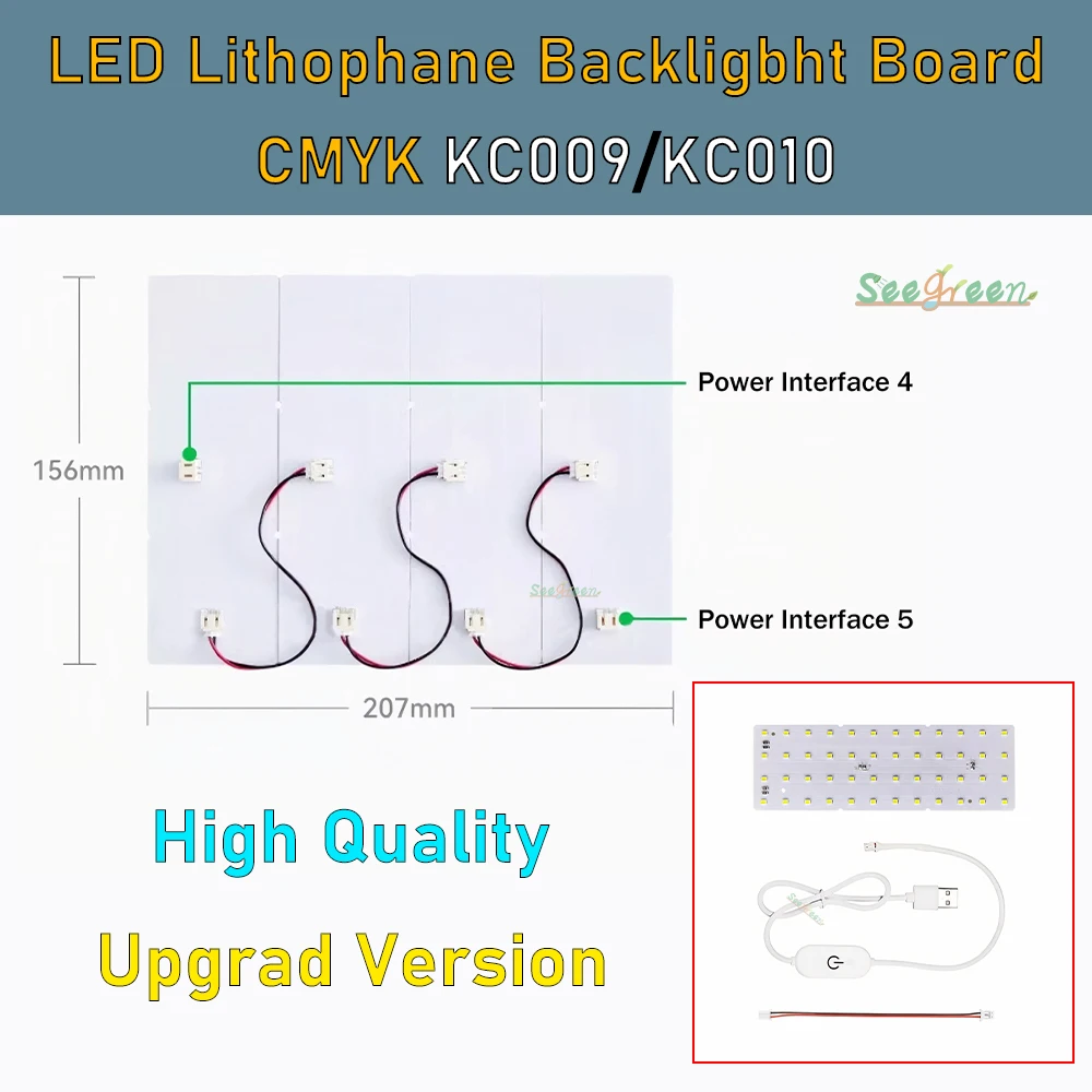 

Для Bambu Lab литофановая светодиодная панель CMYK светодиодная подсветка доска PLA Basic CMYK литофановый комплект 3D-печать литофана фото